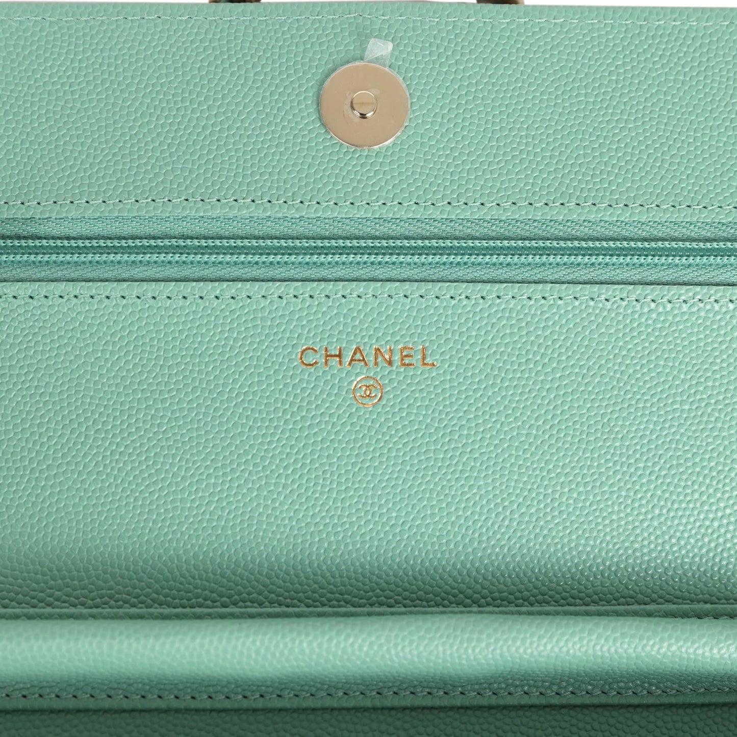 Chanel Wallet On Chain WOC Light Green Caviar Light Gold Hardware