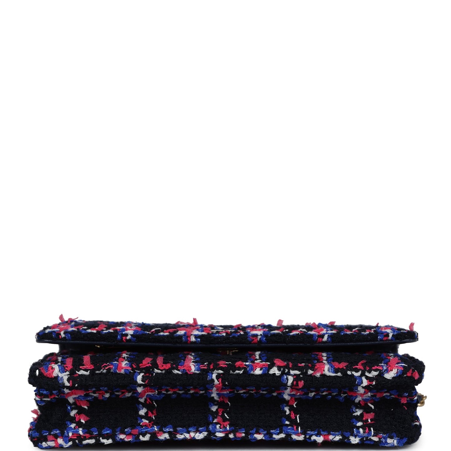 Chanel Wallet On Chain WOC Navy Multicolored Tweed Gold Hardware