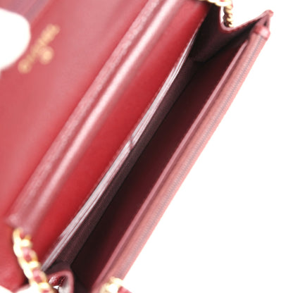 Chanel Classic Wallet On Chain WOC Burgundy Caviar Gold Hardware