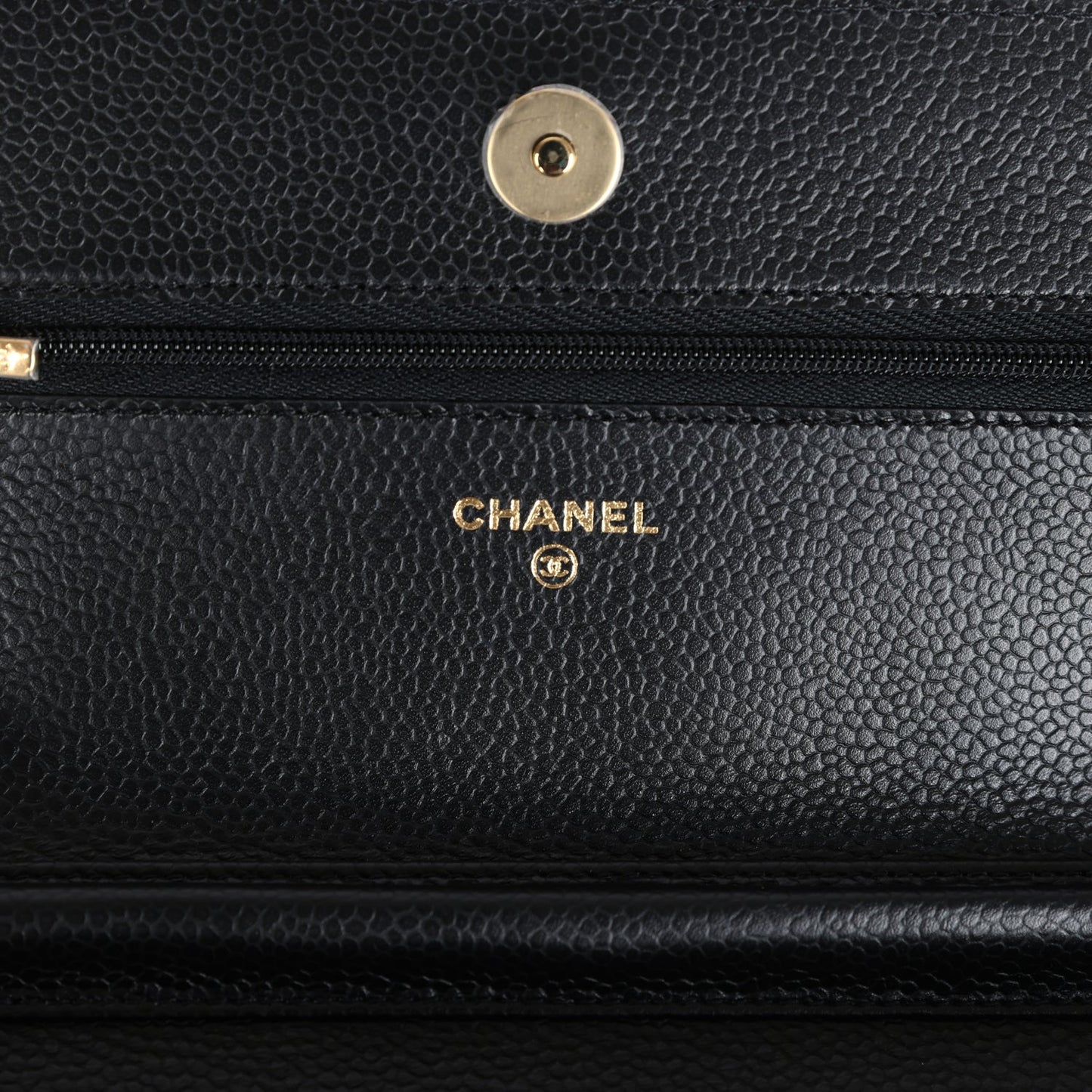 Chanel Wallet On Chain WOC Black Caviar Gold Hardware