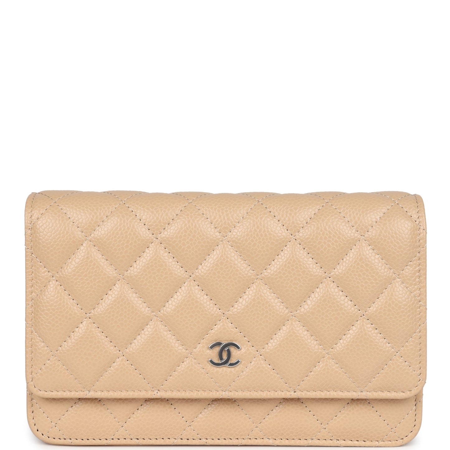 Chanel Wallet On Chain WOC Beige Caviar Silver Hardware