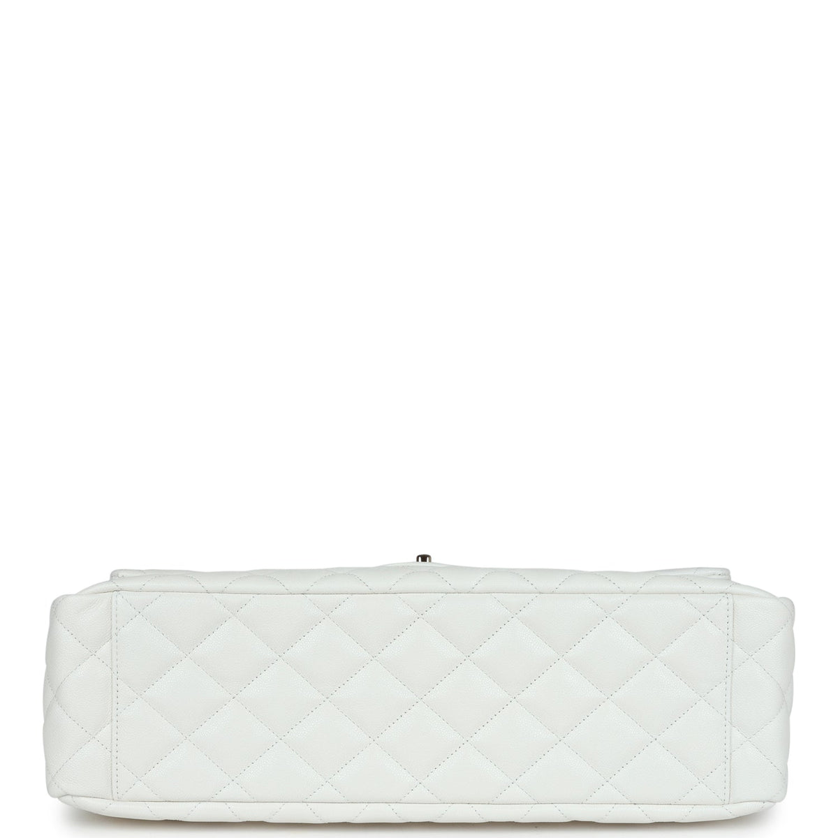 Chanel XXL Flap Bag White Shiny Caviar Light Gold Hardware