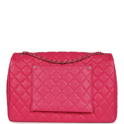 Chanel XXL Flap Bag Fuchsia Shiny Caviar Light Gold Hardware