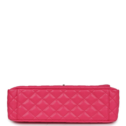 Chanel XXL Flap Bag Fuchsia Shiny Caviar Light Gold Hardware