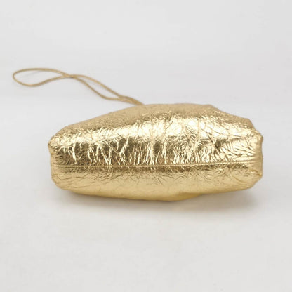 Bottega Veneta Pouch Mini Gold Lambskin Leather Crossbody Bag