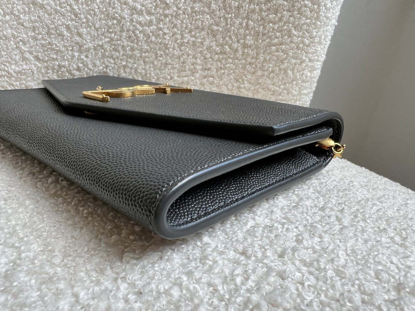 Yves Saint Laurent (YSL) Grey Uptown Chain Wallet