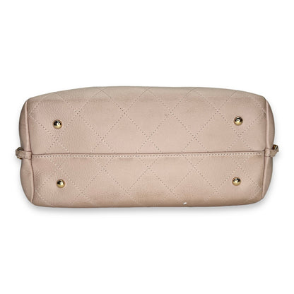 Stitched Shopping Beige Top Handle Bag in Calfskin, Gold hardware