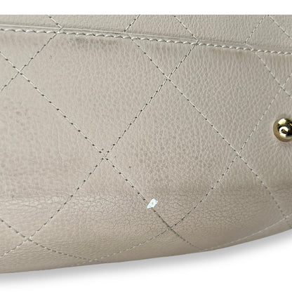 Stitched Shopping Beige Top Handle Bag in Calfskin, Gold hardware