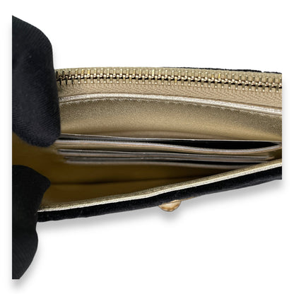 CC Black Pouch in Velvet, Gold hardware