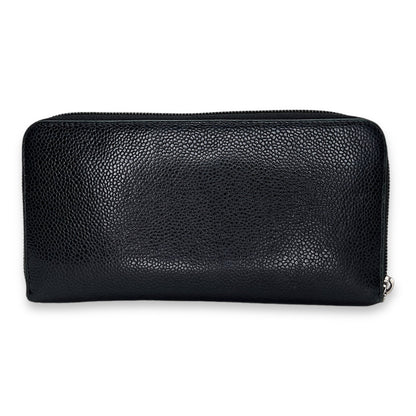 Timeless CC Long Black Wallet in Caviar Leather, Silver hardware