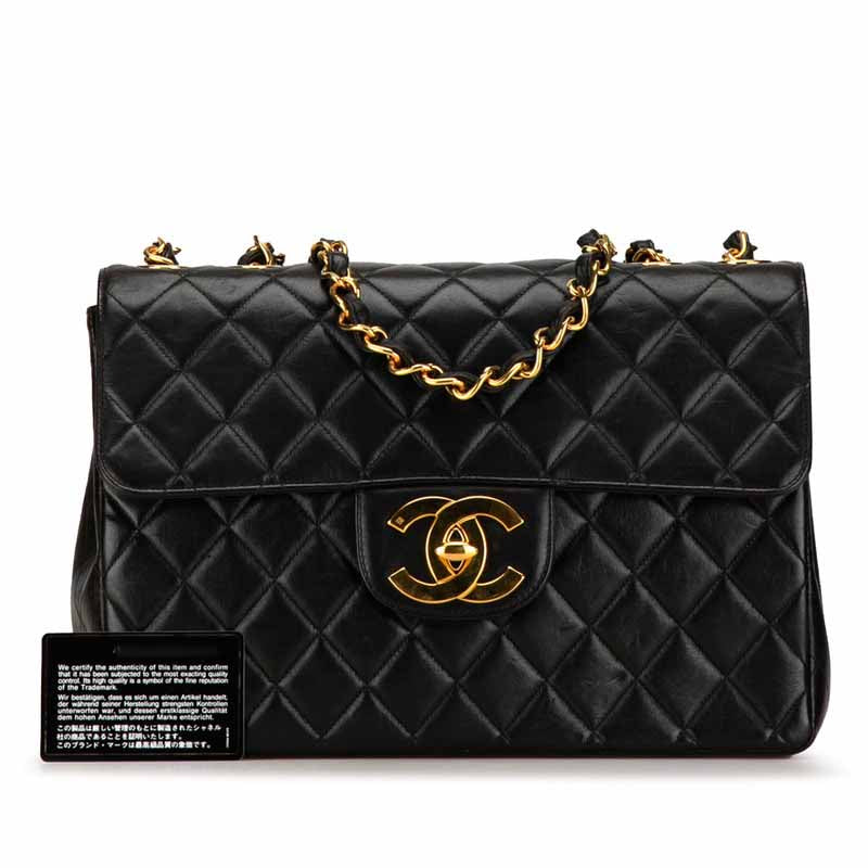Chanel Jumbo Classic Single Flap Bag Leather Shoulder Bag in Good condition