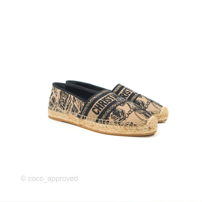 Dior Granville Espadrille Plan De Paris Beige Black Size 37.5