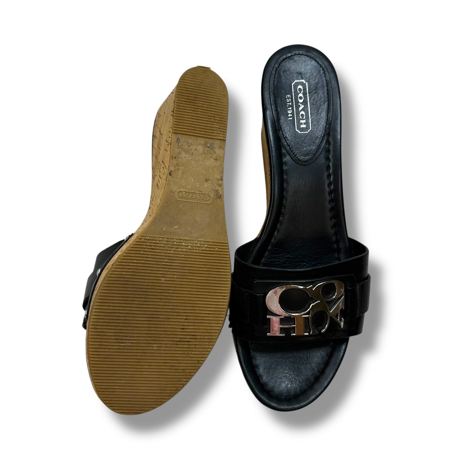 Sandals Designer By Coach In Black, Size: 9