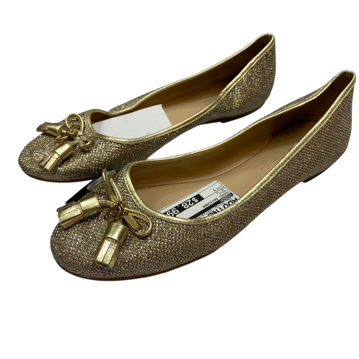 Shoes Designer By Coach In Gold, Size:7