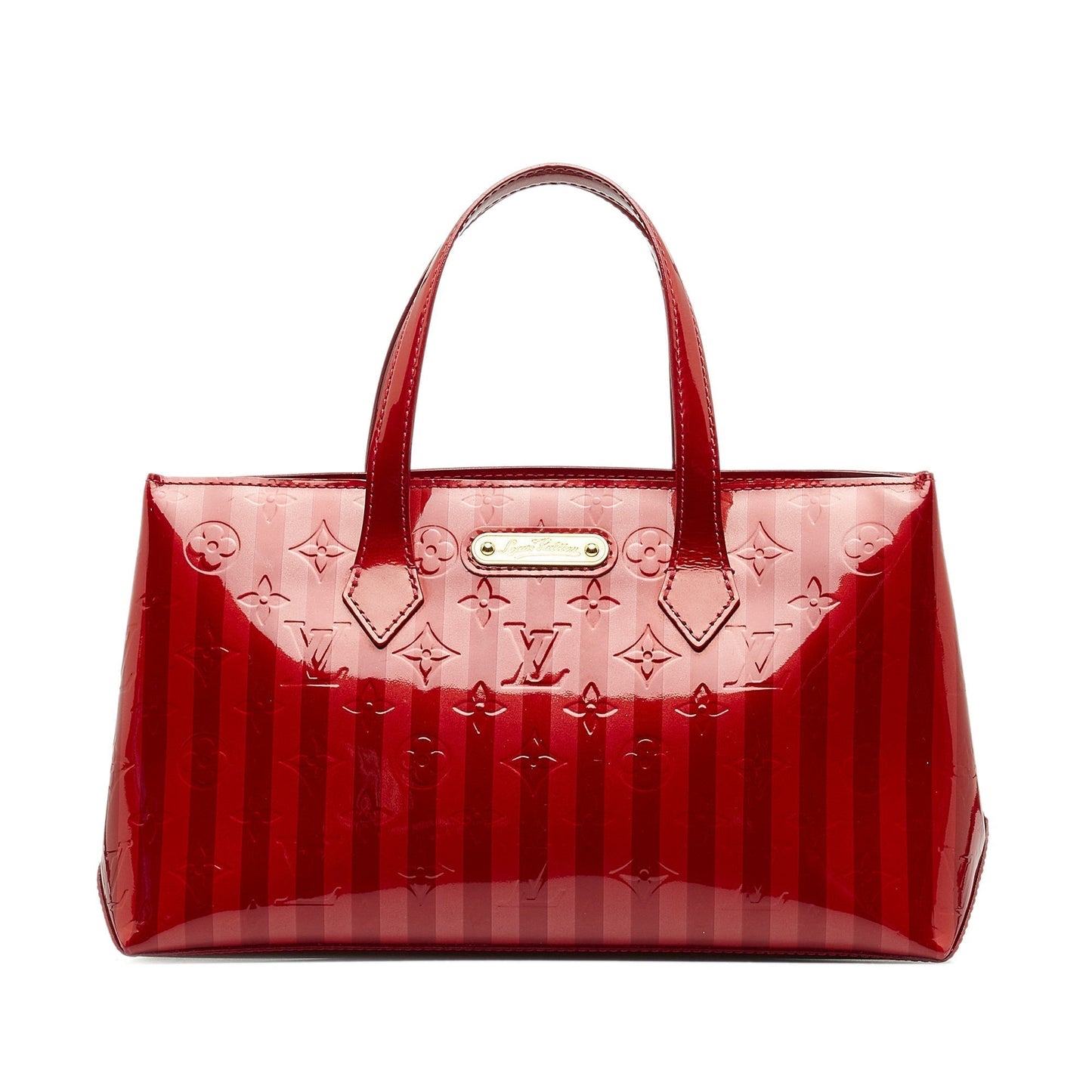 LOUIS VUITTON Monogram Vernis Rayures Wilshire PM HandBag