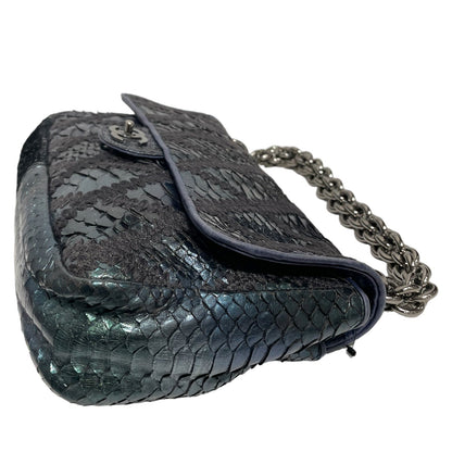 Chanel Hand Bag Iridescent Leather BLK Fishscale Bag