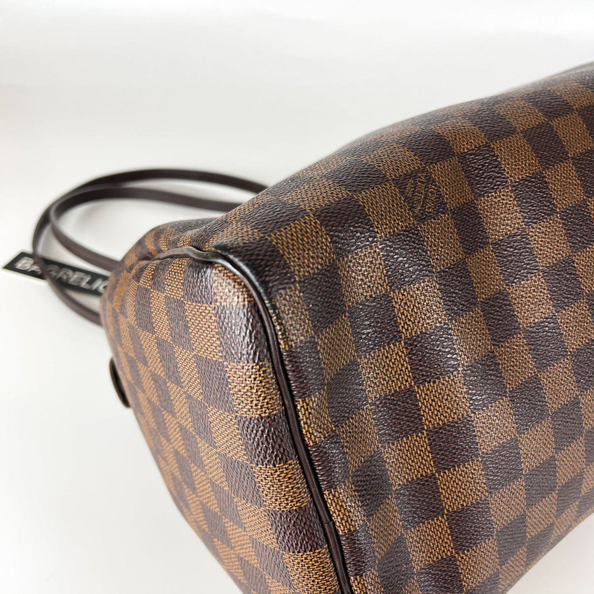 Louis-Vuitton Damier Ebene Speedy 30 Canvas Bag with Strap