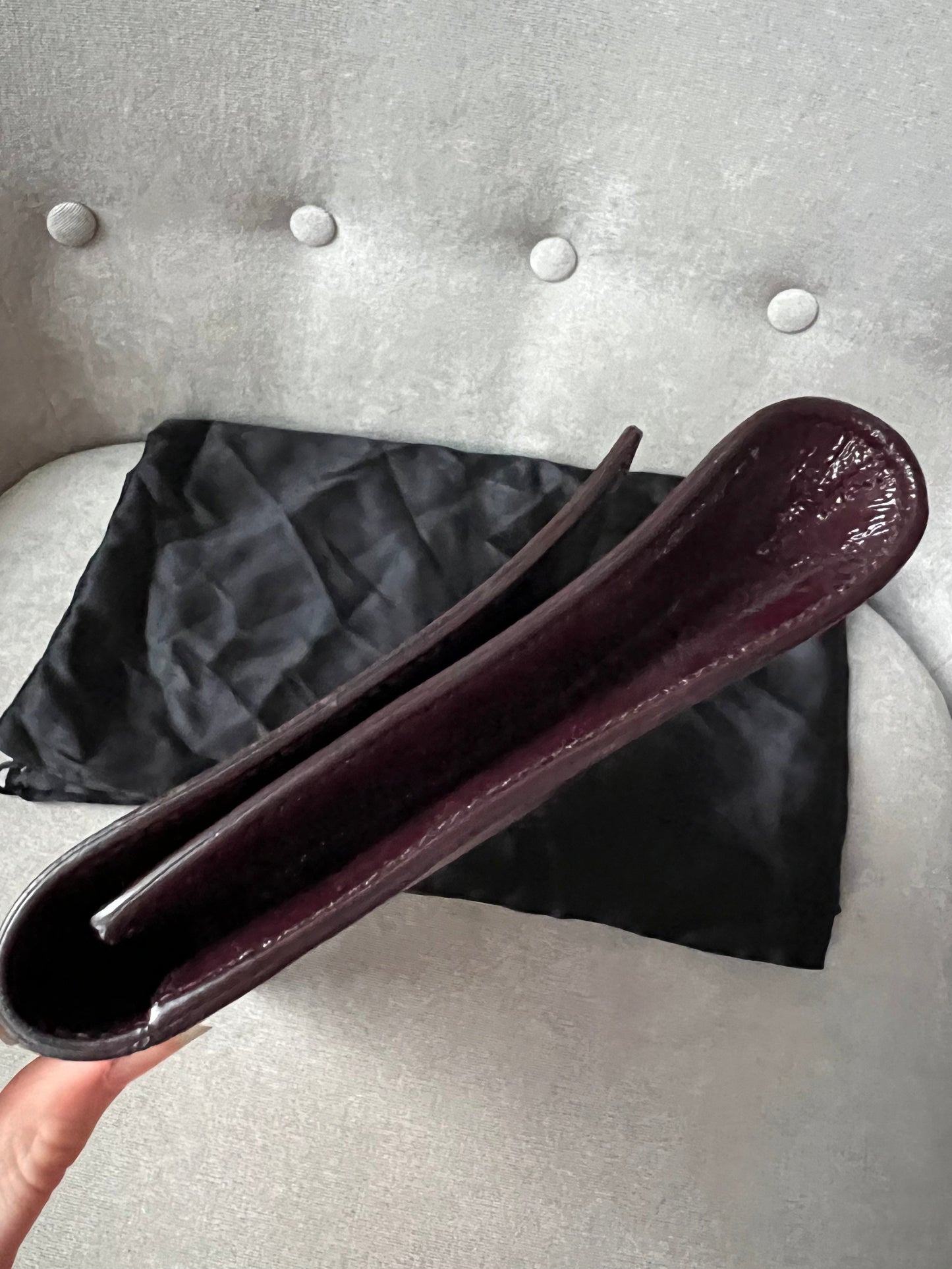 Yves Saint Laurent (YSL) Burgundy Patent Belle de Jour Clutch