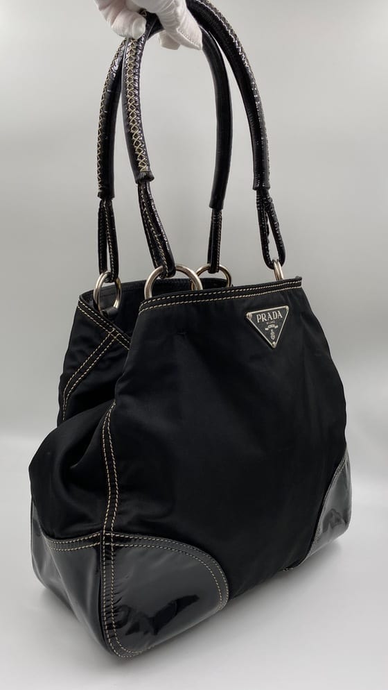 Prada Nylon and Leather Tote