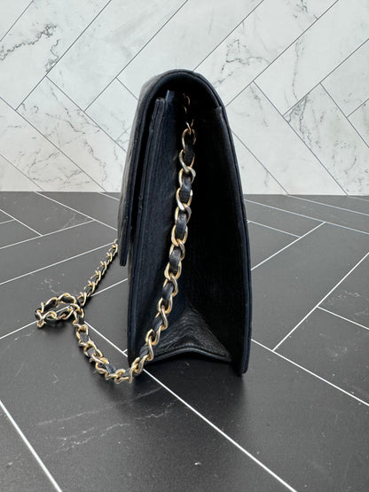 Chanel Vintage Black Lambskin Medium Single Flap