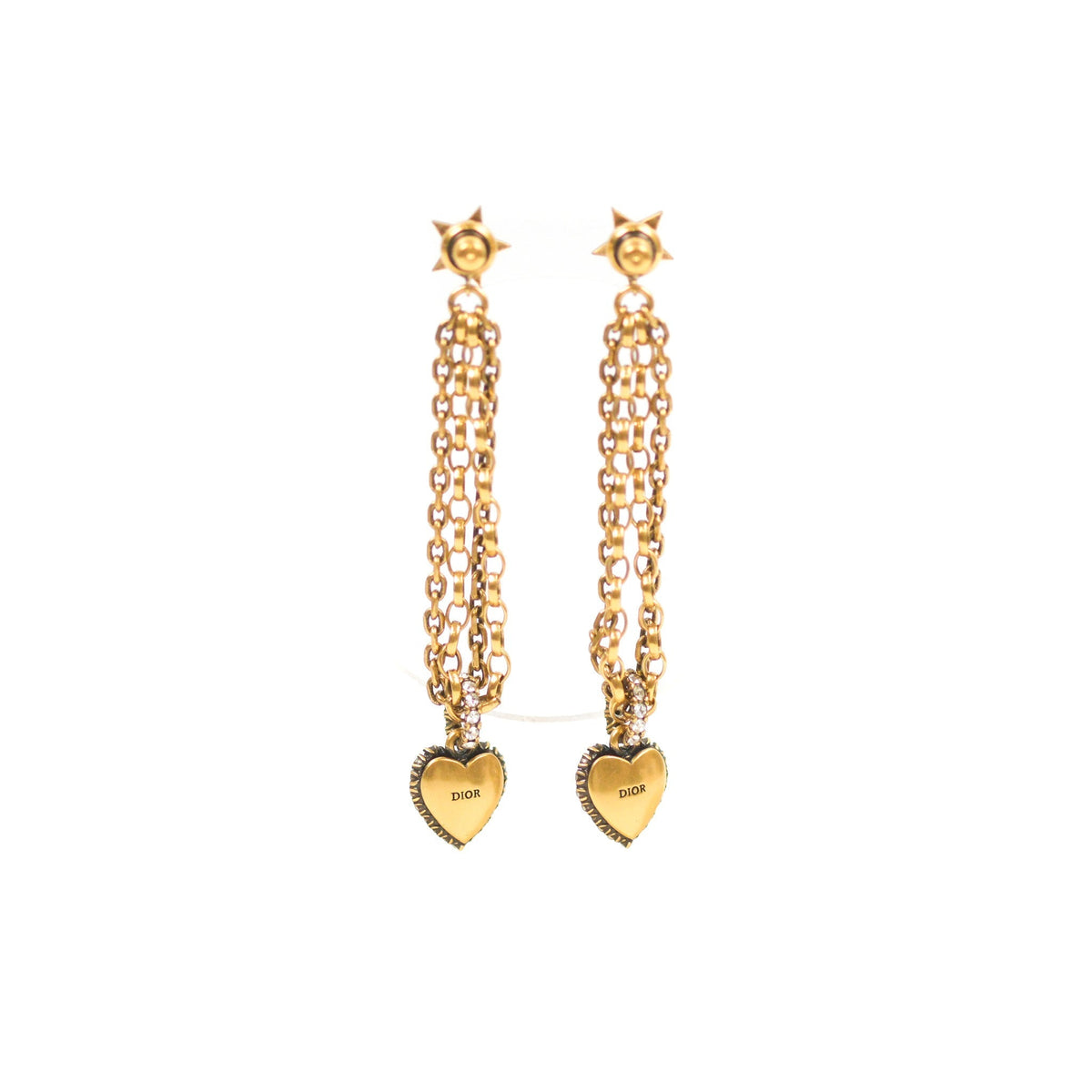 Dior Heart Drop Crystal Earrings