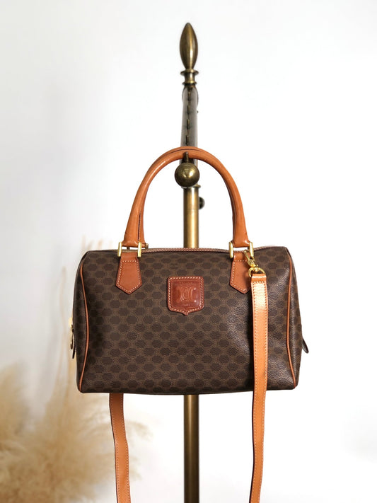 CELINE  Two-way Handbag Shoulder bag Brown Vintage mxkp72