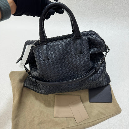 Bottega Veneta Medium Convertible Tote Bag Hobo Black Leather Two-way Carry 40cm