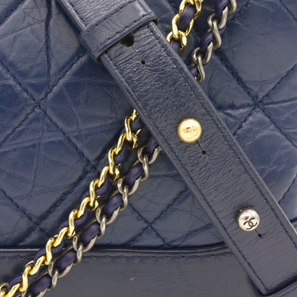 Calfskin Quilted Small Gabrielle Hobo Blue