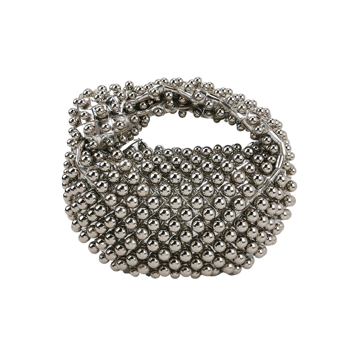 Bottega Veneta Jodie Mini Silver Leather Metallic Studded Rare