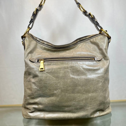 Prada Fumo Vitello Shine Hobo Bags TS3738