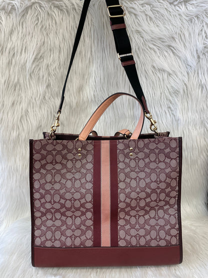 TOTE DESIGNER by COACH In MAROON, Size: LARGE