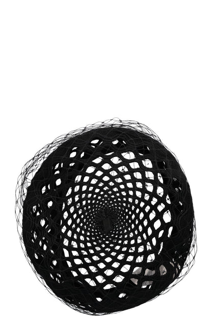CHRISTIAN DIOR Arty Veil Beret Hat Black