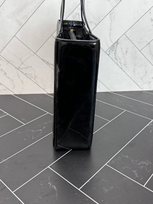 Chanel Black Patent Leather Shoulder Bag