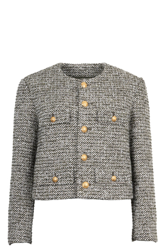 CELINE Chausseur Tweed Jacket Green