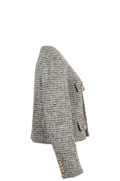 CELINE Chausseur Tweed Jacket Green