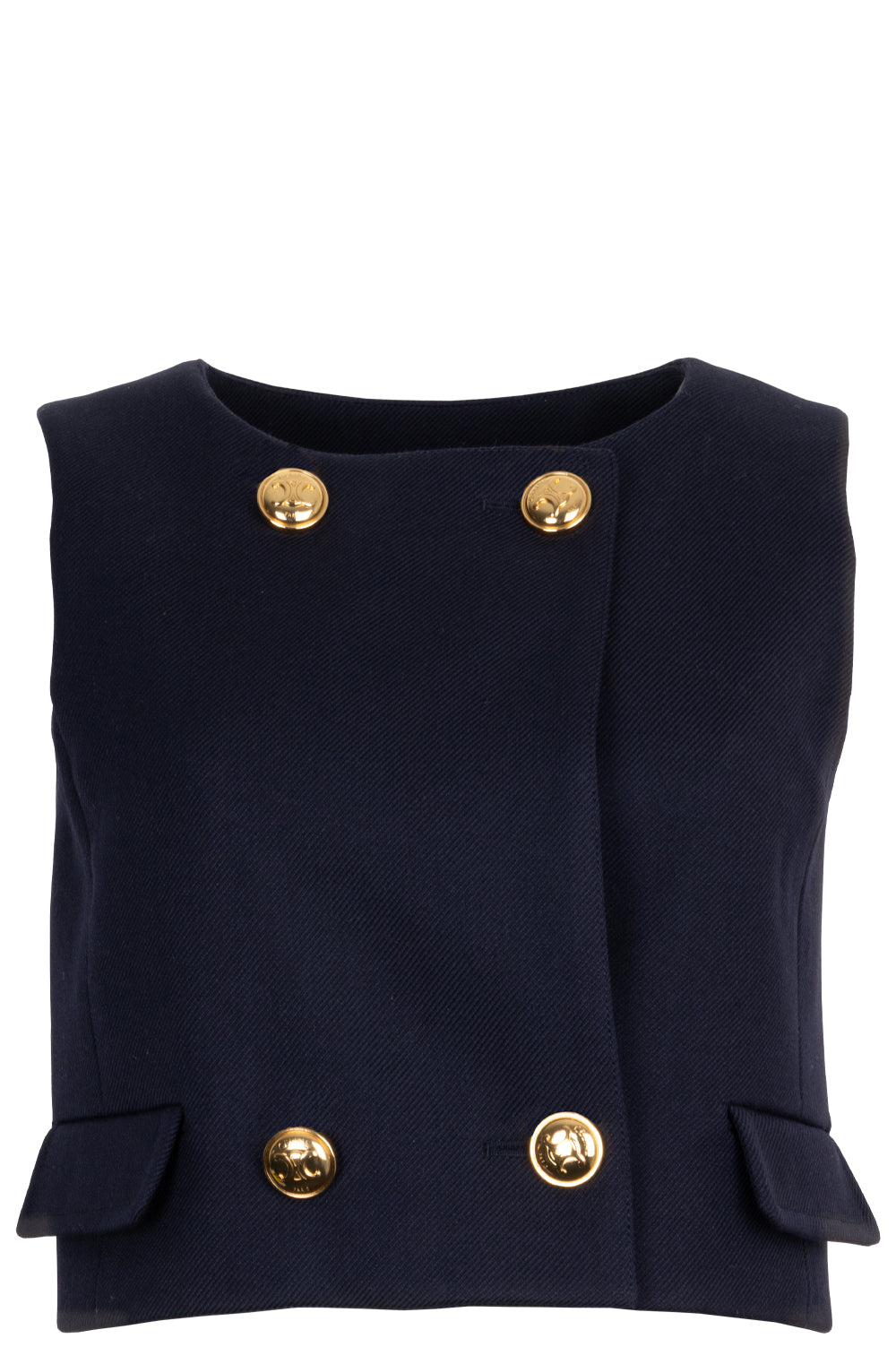 CELINE Top Tricotine Navy