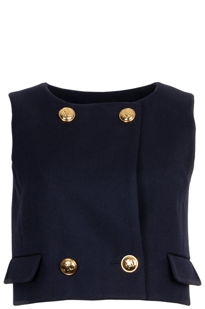 CELINE Top Tricotine Navy