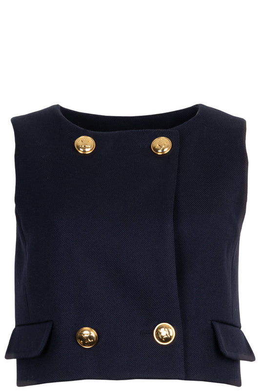 CELINE Top Tricotine Navy
