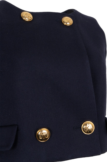 CELINE Top Tricotine Navy