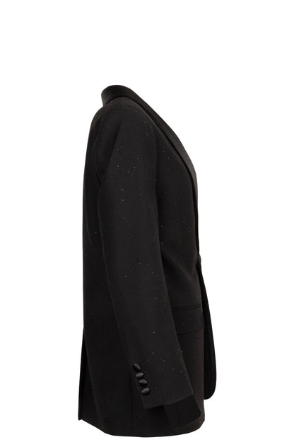 CELINE Smoking Blazer Jacket Black Sequin