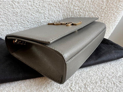 Yves Saint Laurent (YSL) Grey Small Kate with Gold Hardware