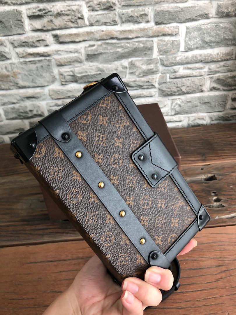 Louis-Vuitton Petite Malle Monogram Leather Bag with Strap
