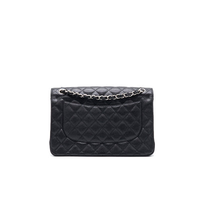 Chanel Jumbo Size Double Flap Caviar with Silver Hardware