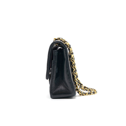 Chanel Vintage Classic Medium Double Flap Bag Black with 24K GHW
