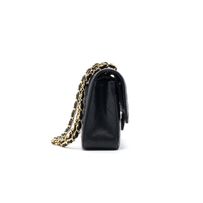 Chanel Medium 25cm Classical Double Flap Caviar Black GHW