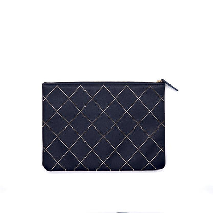 Chanel Calfskin with Metal Bead Pouch