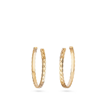 CHANEL 18K GOLD COCO CRUSH HOOP EARRINGS
