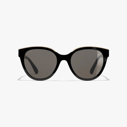CHANEL ACETATE CC BUTTERFLY 5414 SUNGLASSES BLACK-BEIGE