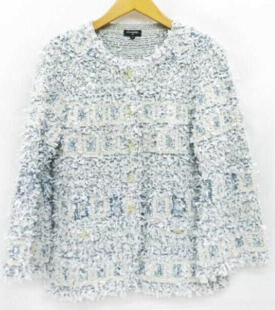 CHANEL METALLIC TWEED EMBELLISHED BLAZER