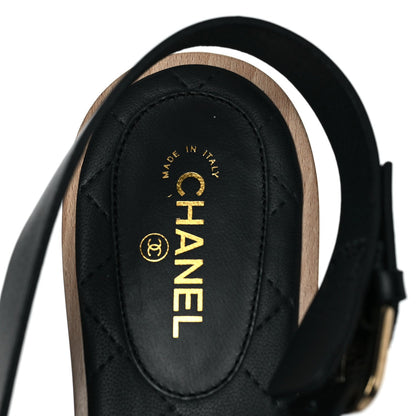 CHANEL CC SEOUL HINGED CLOG SANDALS